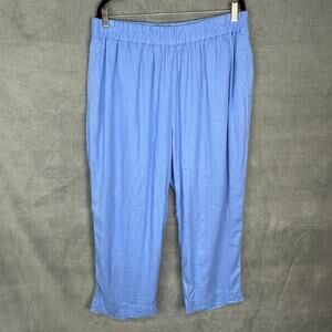 Universal Standard Sky Blue Cropped Pants linen their size small or XL